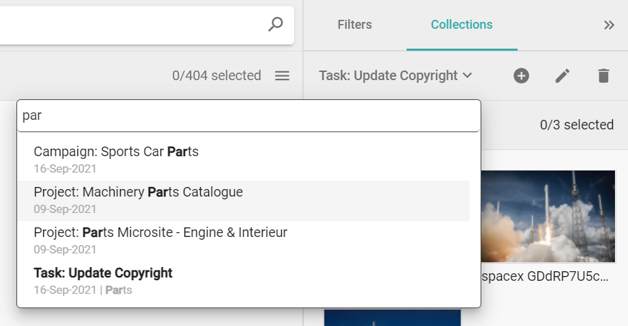 New Collections in Sidebar for tasks, campaigns, projects